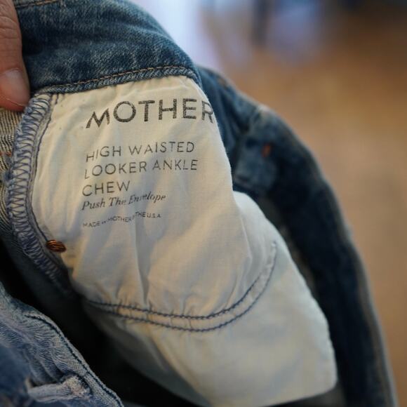 MOTHER High Waisted Looker Ankle Chew Jeans in Push the Envelope Womens Size 26 - Picture 12 of 14